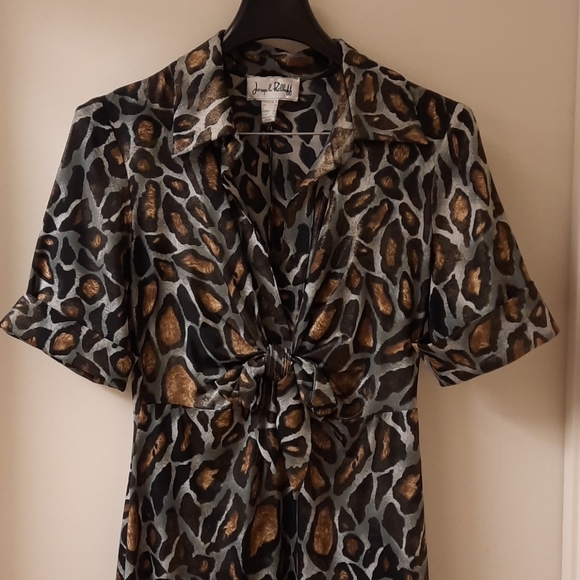 Joseph Ribkoff Metallic Leopard Print Dress - Picture 4 of 17